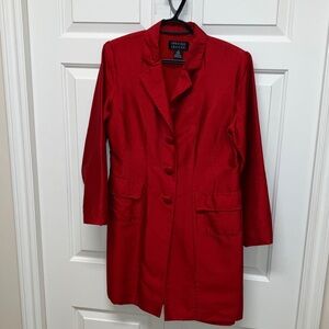 Vintage Spencer Jeremy silk blazer jacket or dress, fitted, red, size 8